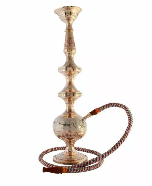 Jaipur Handicrafts Royal Look Rajasthan 16 pulgadas latón Hookah (oro)...