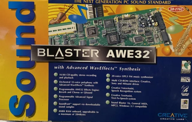 Creative Sound Blaster AWE 32 CT2760 + 2Mb SIMM RAM [Working]