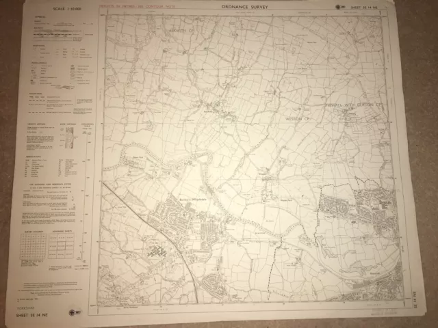 Ordnance Survey map 1:10000 Yorkshire, Sheet SE 14 NE, 1973 Burley in Wharfedale