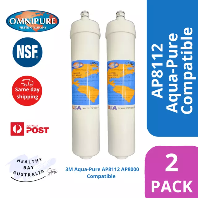 2PACK-AP 8112 Aqua Pure AP8112G AP8000 Compatible Water Filter Cartridge CK5620