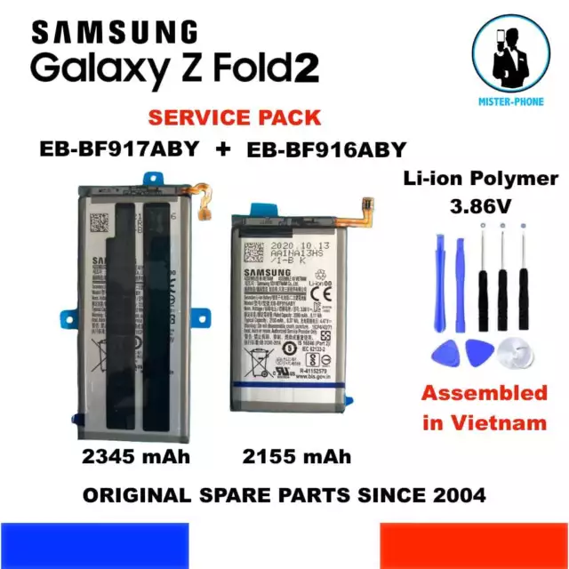 2 Genuine Batteries Samsung Galaxy Z Fold2 Fold 2 Eb-Bg917Aby Eb-Bg916Aby Oem