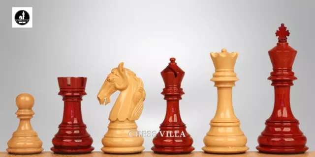 4.6" Rare Columbian Luxury Chess Pieces Only Set -Triple Weighted Bud Rosewood 2