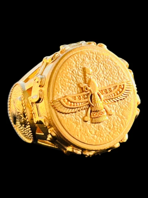 ZOROASTER FARVAHAR EMBLEM Zoroastrian Mohammad Reza Shah Pahlavi Farah