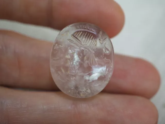 ancient Roman Crystal Intaglio Roman King face Signet Stamp Bead Pendant
