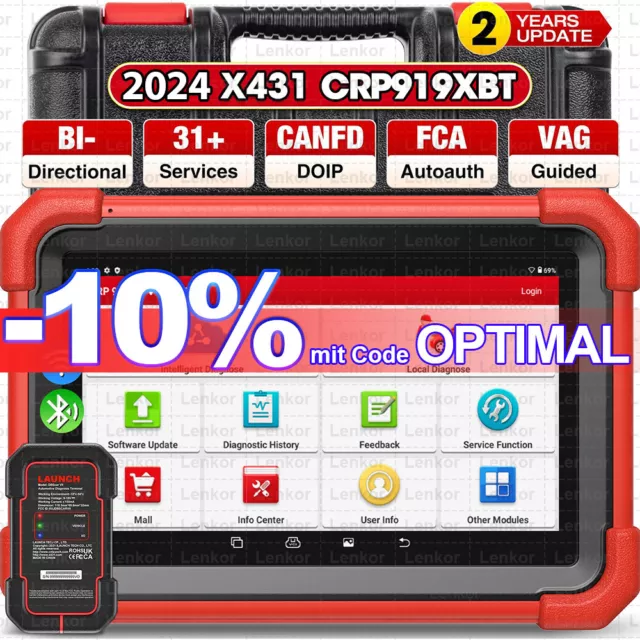 2024 Launch CRP919XBT PRO PROFI KFZ OBD2 Diagnosegerät ALLE SYSTEM ECU Codierung