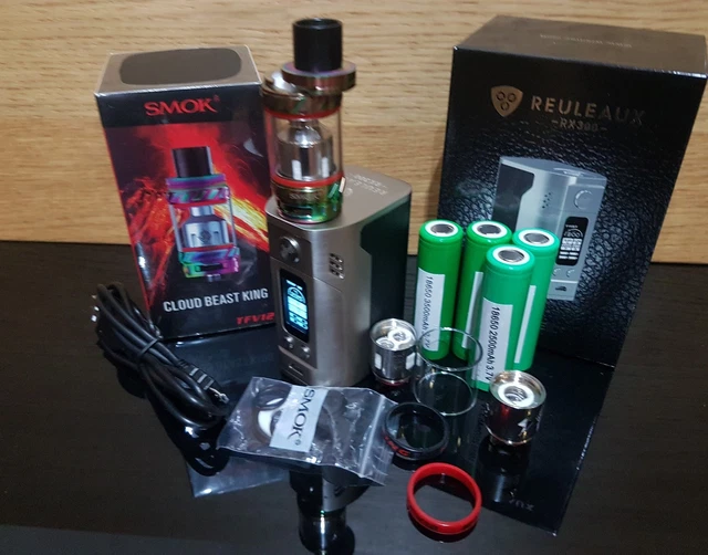 LATEST WISMEC RX 300 400w Smok Rainbow New TFV12 Tank 4 x LG Batteries Vape  £97.95