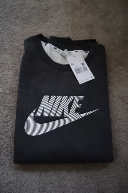 Nike Men's Homme Sweatshirt - Black/White, Size L & XXL