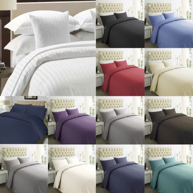 TC400 Stripe 100% Egyptian Cotton Duvet Cover & Pillow Case Bedding Set All Size