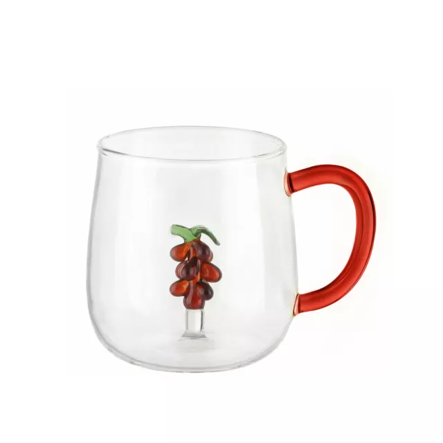 KASANOVA Mug in vetro borosilicato 380 ml uva rosso Tavola,Tè e caffè