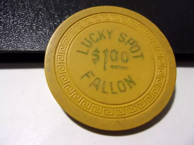 LUCKY SPOT CASINO $1 hotel casino gaming poker chip - Fallon, NV