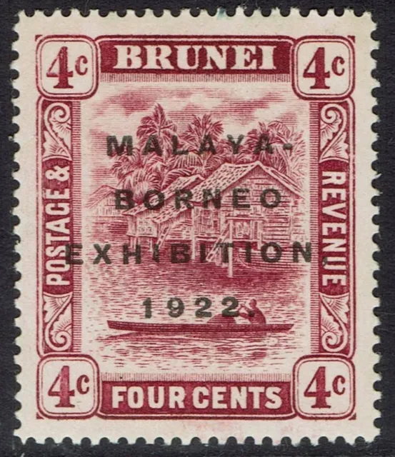 Brunei 1922 Malaya Borneo Exhibition 4C Short I Variety