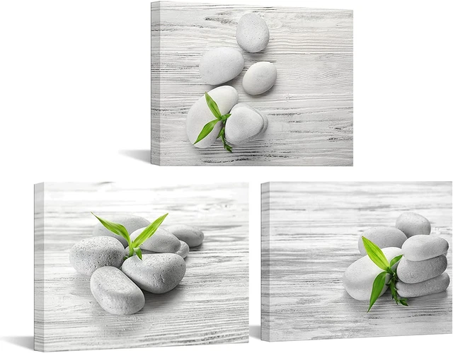 3 Paneles Zen Lona Arte de Pared Naturaleza Naturaleza Naturaleza Naturaleza Naturaleza SPA Piedra Verde Bambú Imágenes Impresiones fo