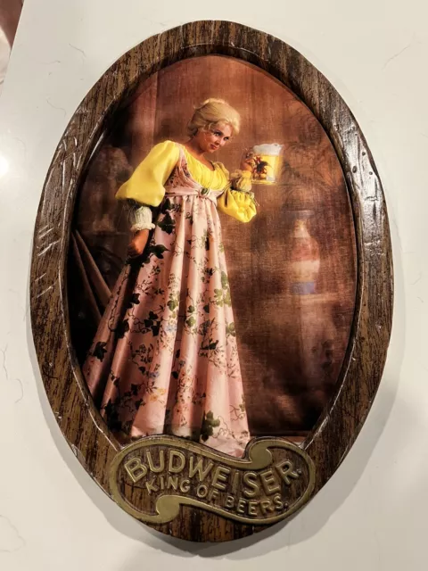 Vintage 20” Oval Beer Sign Budweiser King of Beers - Advertising Sign