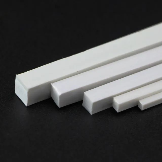 10pcs 250mm ABS Plastic Rod Square Solid Bar DIY Model Building Multi Sizes