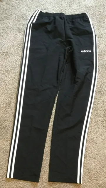 adidas Essentials Men's 3-Stripes Tapered Tricot Pants Black/White Medium NWOT