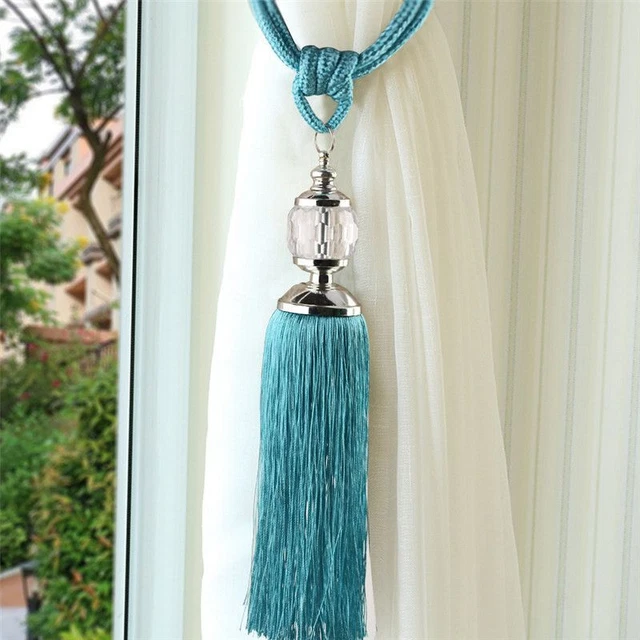 2pcs Curtain Tie Rope Beaded Ball Tiebacks Backs Bedroom Decor Holdbacks Tassel 2