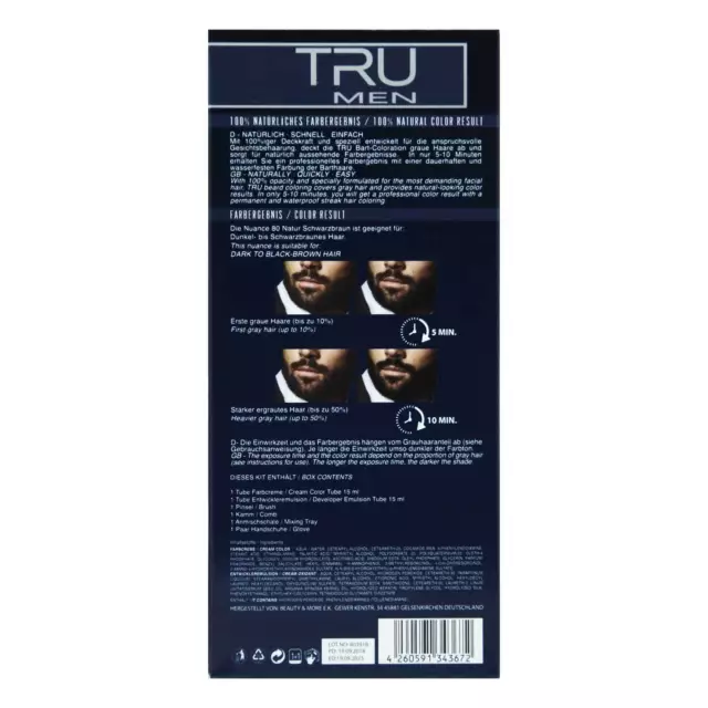 12x TRU Professional MEN Bart-Coloration Farben (12´er Pack) 2