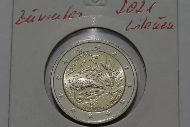 LITHUANIA 2 Eur Coin (2021) dedicated UNESCO ZUVINTAS B46 #K368
