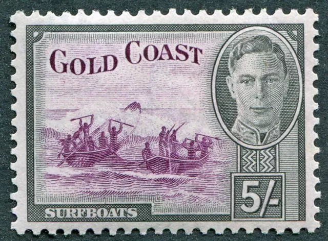 GOLD COAST 1948 5s purple and black SG145 CV £48.00 mint MH FG Surfboats #A03