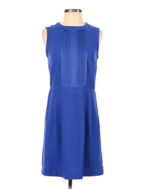 Madewell Womens Size 10 Blue Sleeveless Pleated Sheath Dress Career Wear