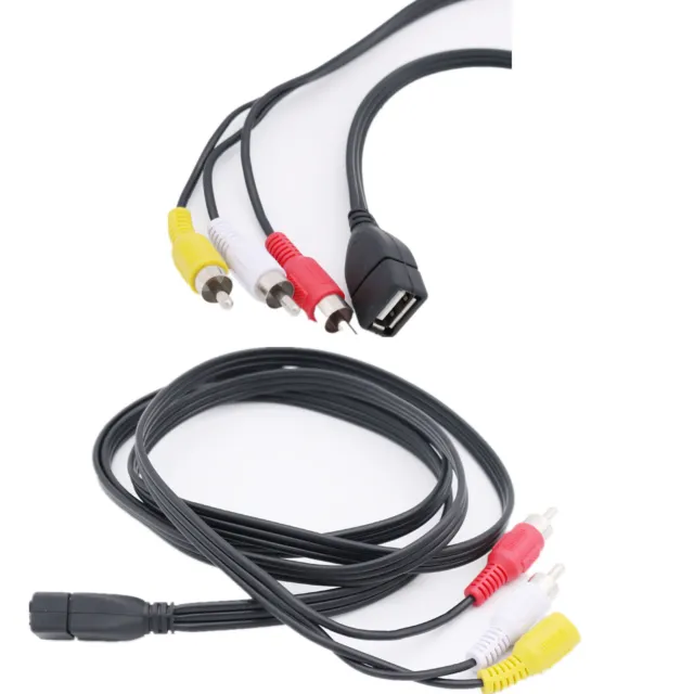 USB A Female to 3 RCA Male Line Cable AV PC TV Audio Video Cord Set-top Box Lead