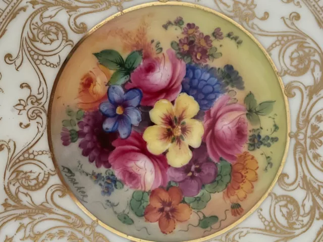 Royal Worcester hand painted cobalt blue plate 2