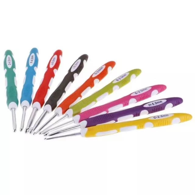 RUBBER HANDLE KNITTING Needles Multisize Crocheting Hooks Hand Weave Tool  $8.99 - PicClick AU