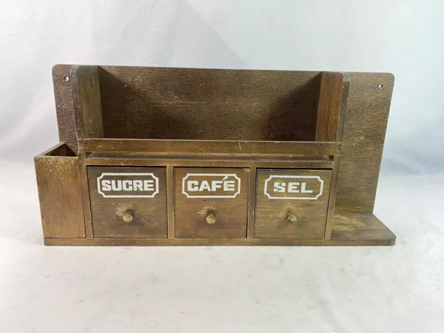 Antiguo Pequeño Mueble Estante de Madera de Pared 3 Puertas Mueble De Cocina