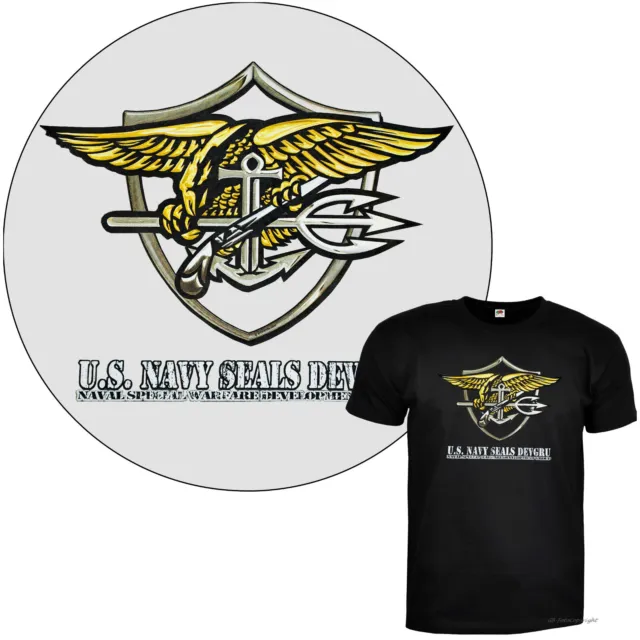 T-Shirt US Army Marines Slogan Motto Navy Seals Special Forces Emblem *3038