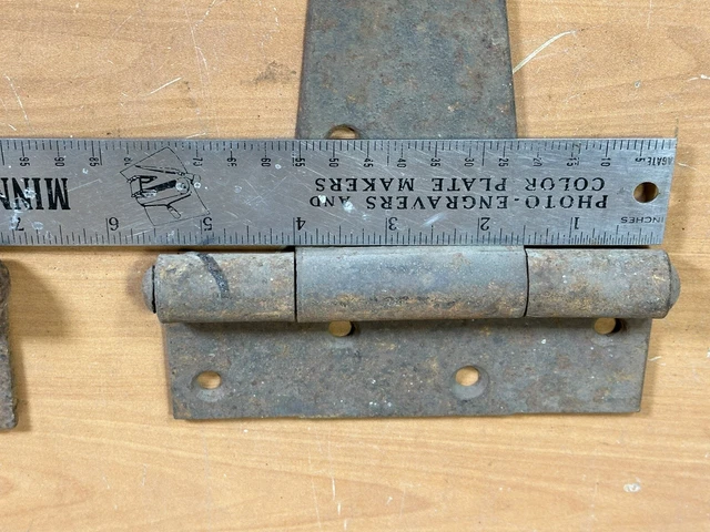 2pc LOT VINTAGE ~ 10" Barn Door Strap T Hinge Hinges ~ FREE SHIPPING 3