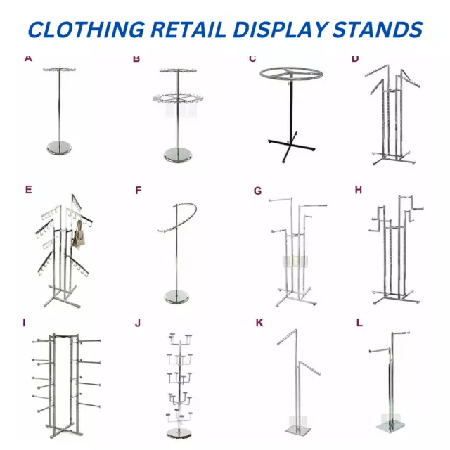 Professional Heavy Duty Clothing Retail Display Stands Garment Dress Shop Rails