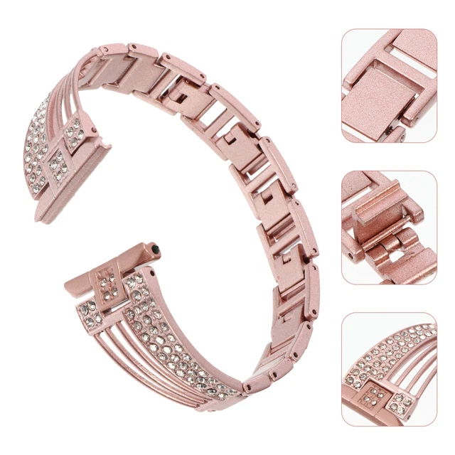 Diamond-set Scalloped Strap Stainless Steel Bracelet Watch Straps Adjustable