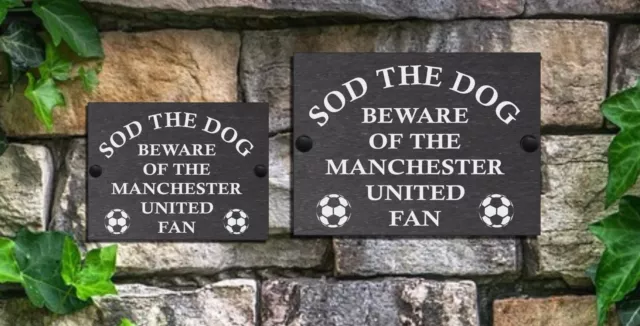Beware Of The Football Fan Funny Slate Sign for Gate Door ENGLISH TEAMS D - O
