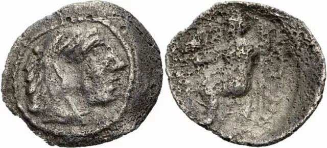 Alexander III der Große König Makedonien Hemiobol Herakles Zeus Adler Price 3478