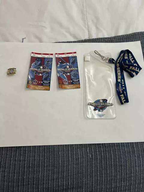 2002 MLB World Series Game 1 Ticket Stub Angels v Giants Lanyard Pin Holder