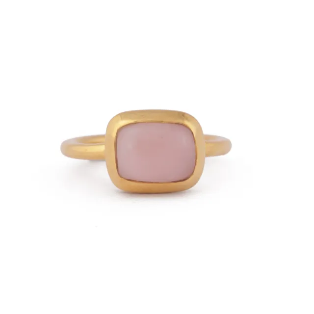 Rosa Opal Ring Gold Vermeil verstellbar 925 Sterlingsilber Schmuck von Audrielle