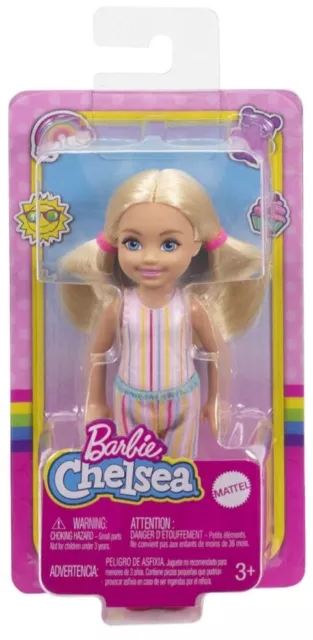 Barbie Chelsea Puppe (6 Zoll blond) rosa gestreiftes Outfit - MEGA SCHNÄPPCHEN