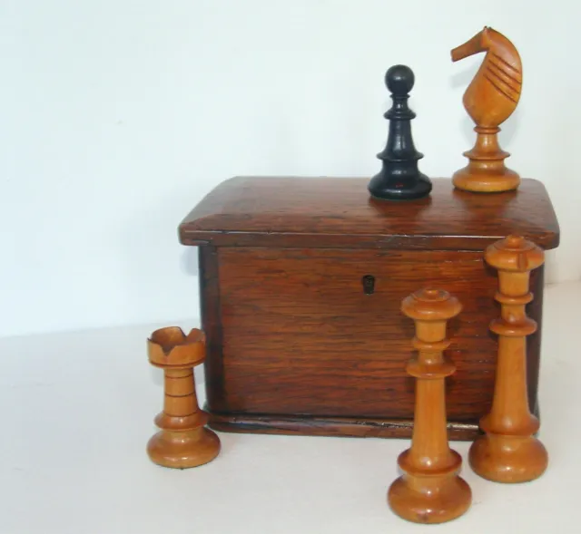 Superb antique Victorian golden oak wood box casket trinkets jewellery or chess
