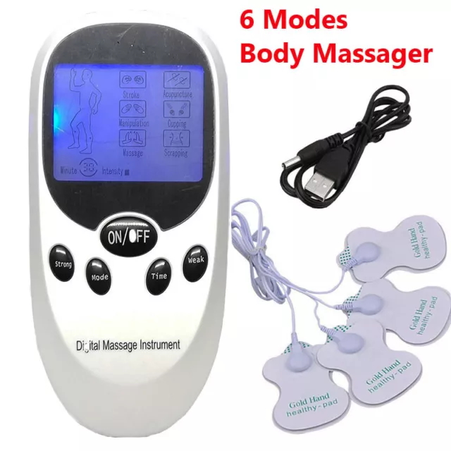 Electrical Massager Tens Machine Unit Back Pain Therapy Pulse Muscle Stimulator