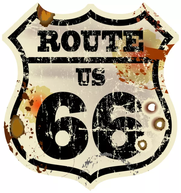 8cm Auto Aufkleber Route 66 USA oldschool Vintage retro Bobber Biker Sticker #3