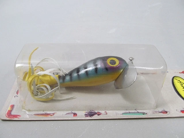 Leurre De Pêche Vintage Fred Arbogast Jitterbug Articulé 3/8 Oz Rouge Et Noir, NOS