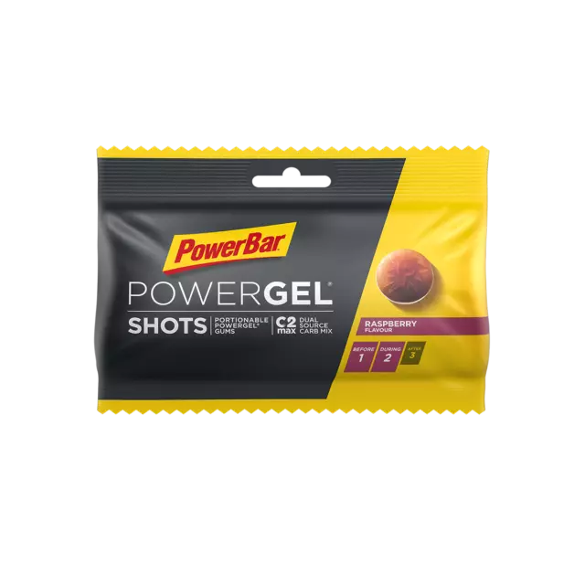 Powerbar PowerGel Shots Raspberry Flavour 24x 60g Bags - BBE April 2024 SAVE 60%