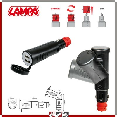 Cellularline ADATTATORE CONNETTORE DOPPIA USB PRESA DIN 4165 12mm MOTO BMW R 1200 GS R 