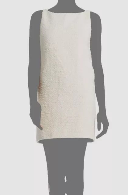 $425 Rebecca Taylor Women's Ivory Wool Blend Winter Tweed Shift Dress Size 4