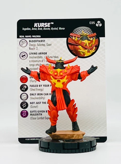 Marvel Heroclix Avengers War of the Realms Set Kurse #035 Rare w/ Card