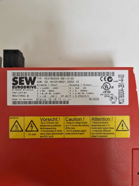 SEW EURODRIVE MOVITRAC MC07B0004-2B1-4-00 avec module EtherCAT FSE24B ...