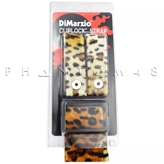 DiMarzio DDD2230 Cheetah ClipLock Strap Quick Release - Cheetah Faux Fur  - NEW