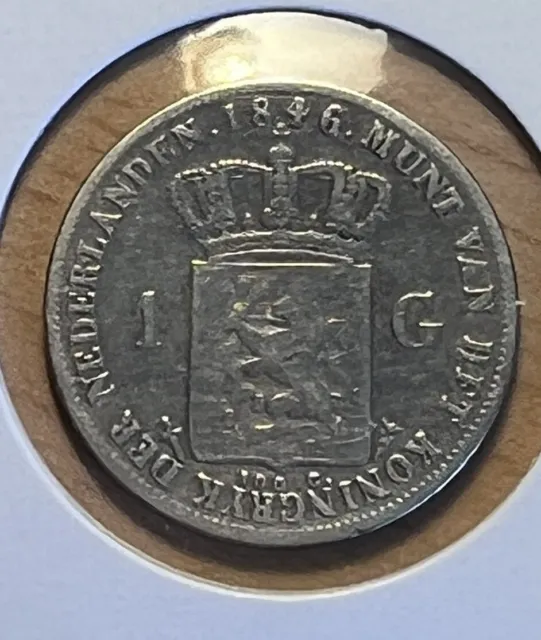 1846 Netherlands 1 Gulden Silver coin