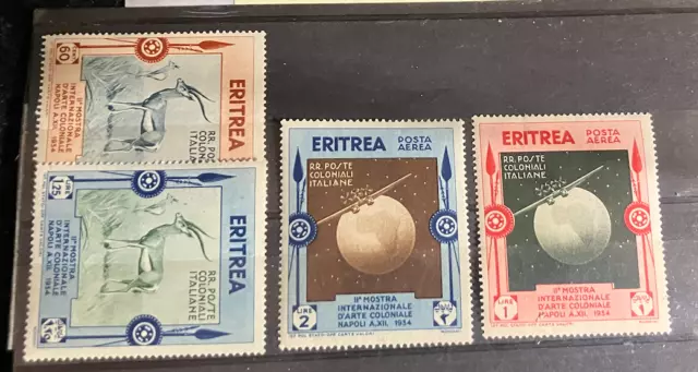 Eritrea 1934 4 second colonial arts exhibition stamps (179-80,c5-6) VFH