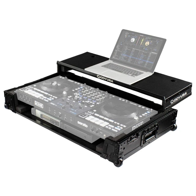 Odyssey FZGSRANE4W1BL Black 1U Flight Case for RANE FOUR Controller w Platfor...